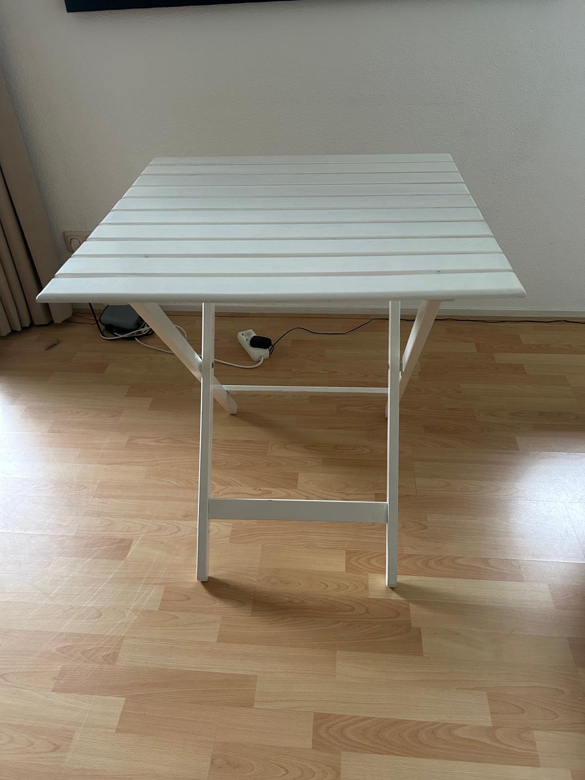 Inklaptafeltje wit, H 92cm L 60 cm D 68 cm met stoel, Caravans en Kamperen, Ophalen, Zo goed als nieuw, Campingtafel