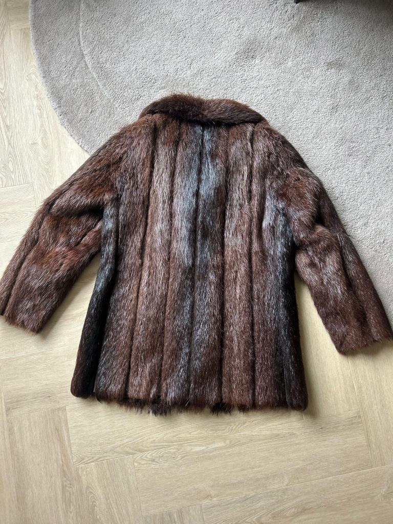 Vintage Dasco Bontjas Donkerbruin Maat S/M, Kleding | Dames, Maat 38/40 (M), Bruin, Dasco, Ophalen of Verzenden
