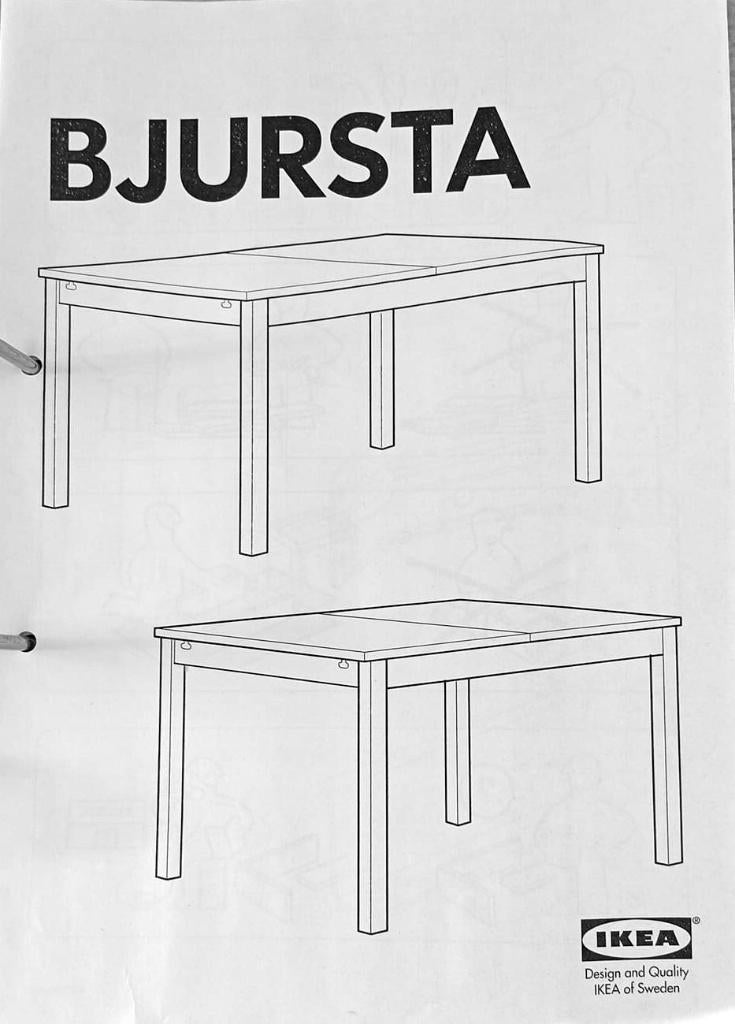 Gratis: Witte eetkamertafel IKEA type BJURSTA, Huis en Inrichting, Tafels | Eettafels, Ophalen, Gebruikt, 100 tot 150 cm, 50 tot 100 cm