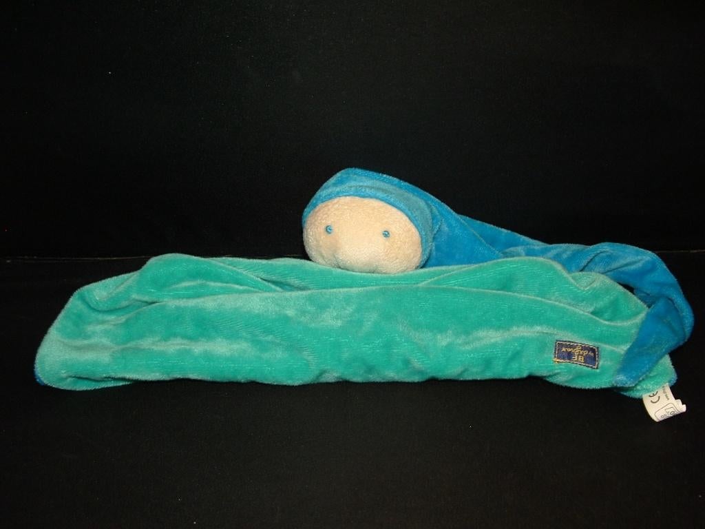 DIFRAX POPJE KNUFFELDOEK SOFTDOEK VELOURS BLAUW MET, Ophalen of Verzenden, Nieuw, Overige typen