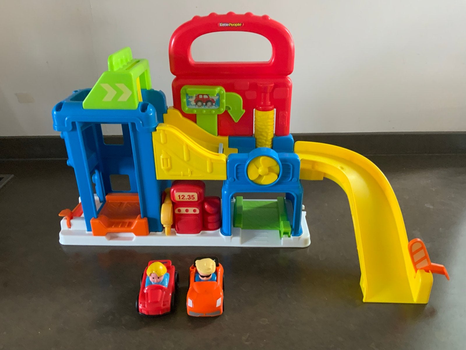 Fisher-Price Little People Garage Speelset met auto's, Ophalen of Verzenden, Gebruikt, Speelset