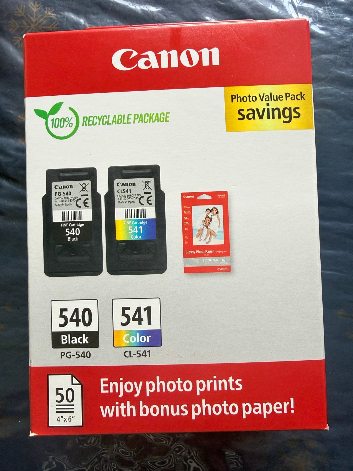 Canon PG-540 Zwart & CL-541 Kleur Cartridges + Fotopapier, Computers en Software, Printerbenodigdheden, Ophalen of Verzenden, Nieuw