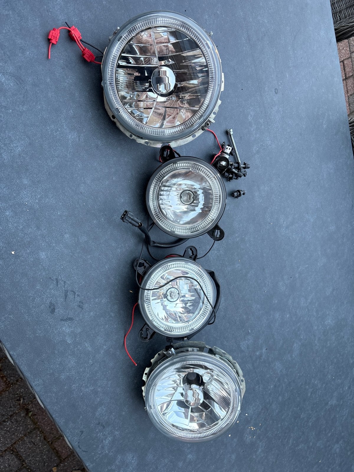 Golf 1 Cabrio Angel Eyes Koplampen Set met Mistlampen, Ophalen, Gebruikt, Volkswagen
