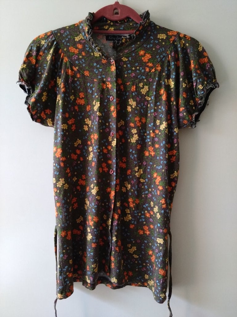 Vintage King Louie bloesje, L, Kleding | Dames, Overige kleuren, Maat 42/44 (L), Ophalen of Verzenden, King Louie