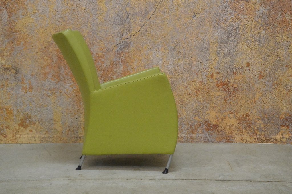 ZGANieuw limegroene leren Montis Windy design fauteuil!, Leolux gelderland harvink rolf benz jori design on stock montis, Gebruikt