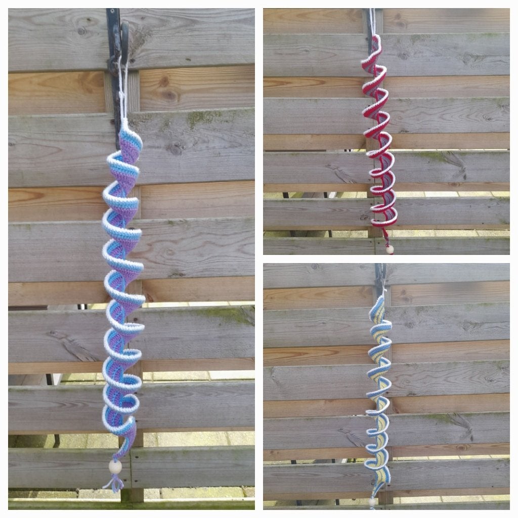 Gehaakte spiraal decoratie - 66 cm, diverse kleuren, Ophalen of Verzenden, Nieuw, Haken, Overige typen