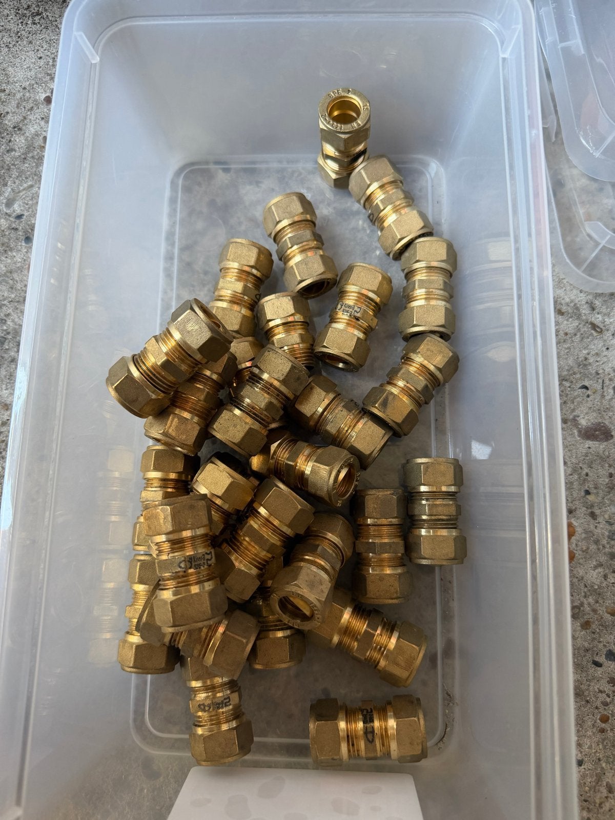 Partij messing knelkoppelingen 15 mm - 29 stuks nieuw, Ophalen, Nieuw, Overige typen