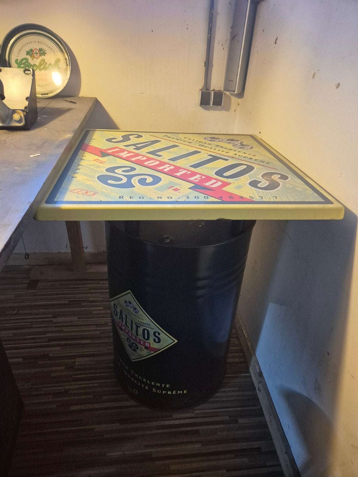 Salitos praattafel / bartafel voor man cave, Ophalen of Verzenden, Gebruikt