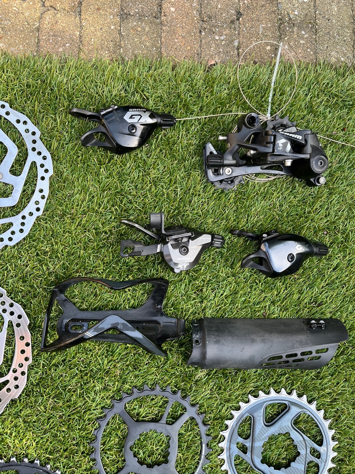 Diverse fiets onderdelen - SRAM, Shimano, RockShox, Gebruikt, Overige typen, Ophalen of Verzenden, Aluminium