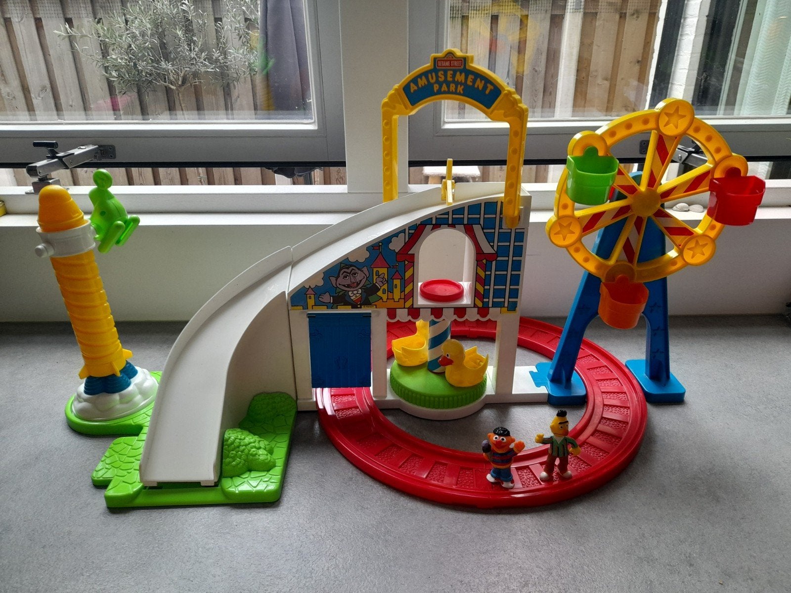 vintage sesame street amusement park, Ophalen of Verzenden, Gebruikt, Speelset