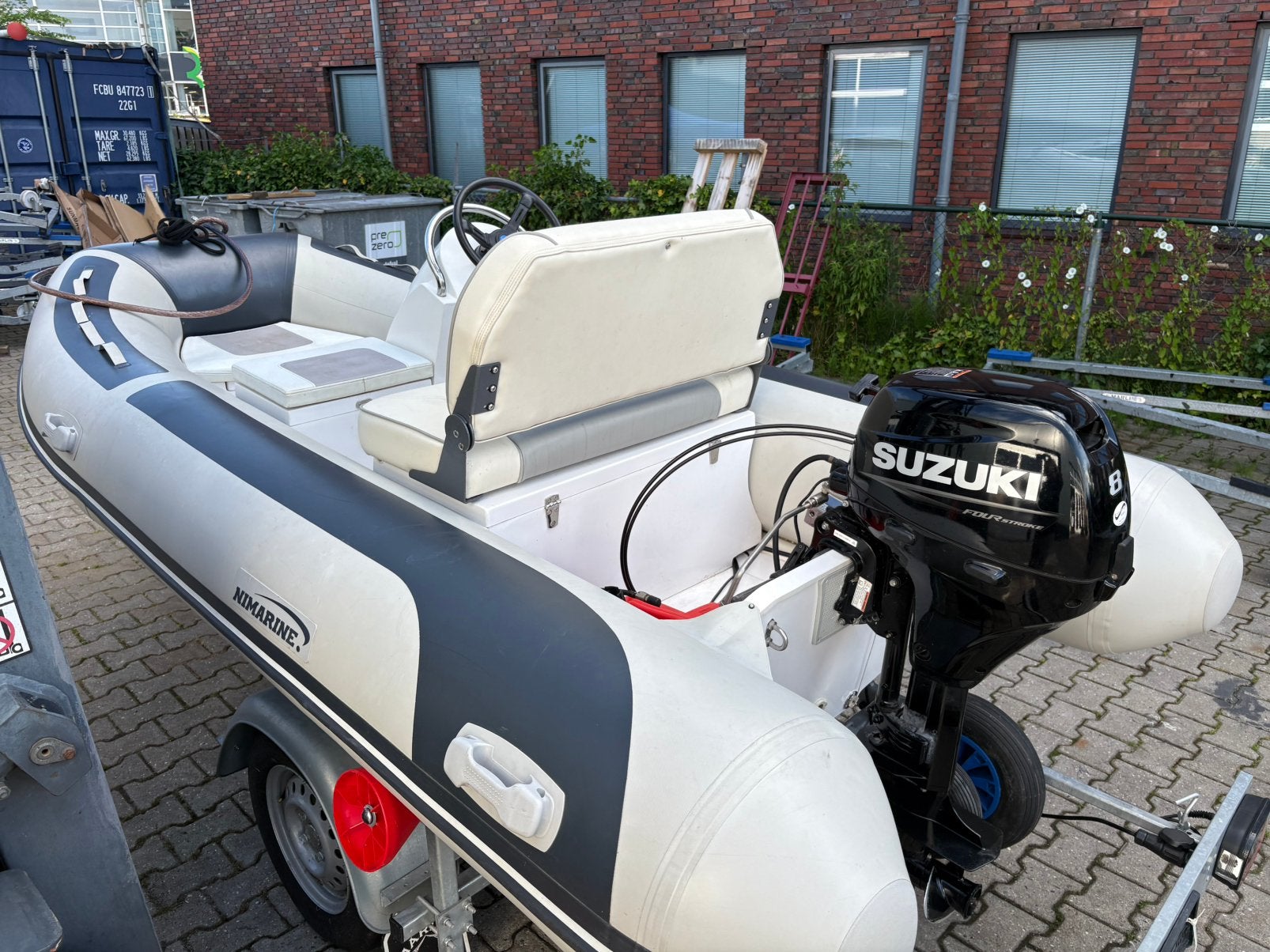 Nimarine MX360 RIB Suzuki DF8 en Marlin trailer, Watersport en Boten, Zonnedek, Zo goed als nieuw, Nimarine, Ophalen