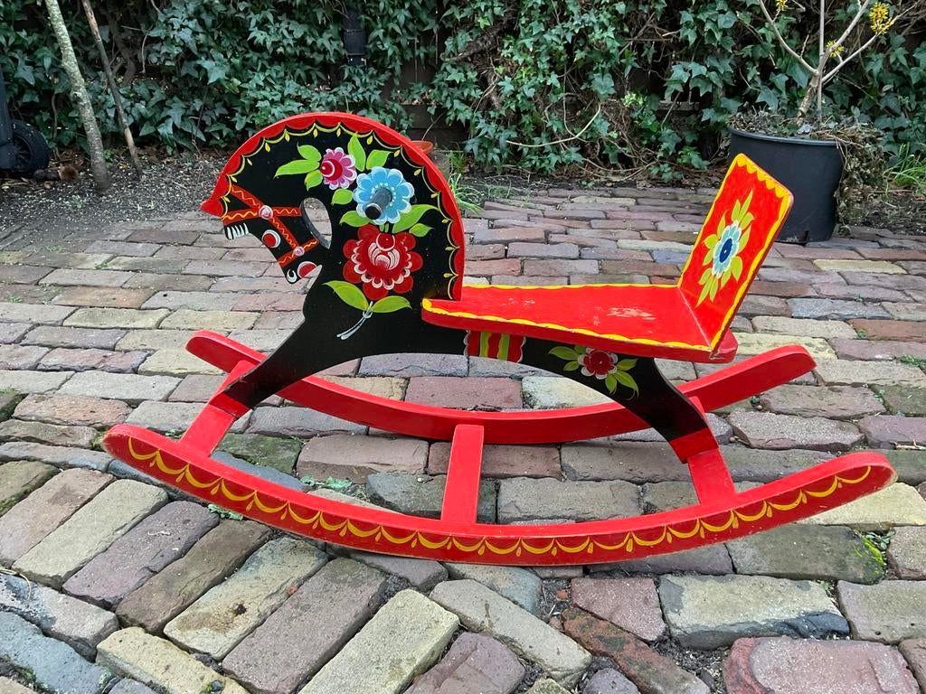 Vintage houten hobbelpaard, Ophalen, Gebruikt