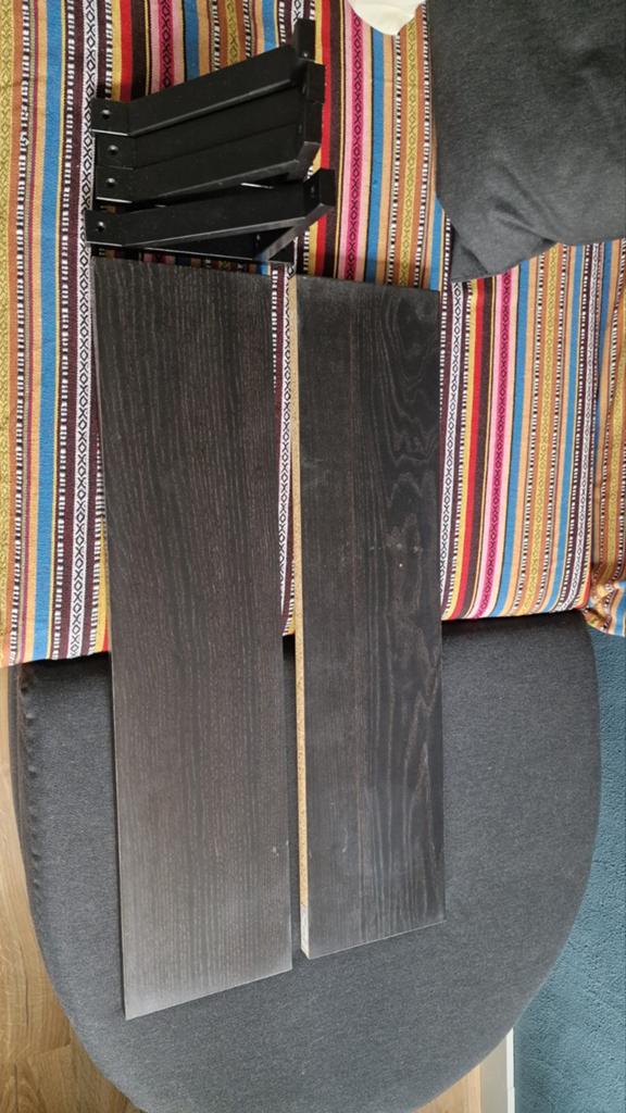 IKEA wandplanken zwartbruin inclusief beugels (2 stuks), Ophalen of Verzenden