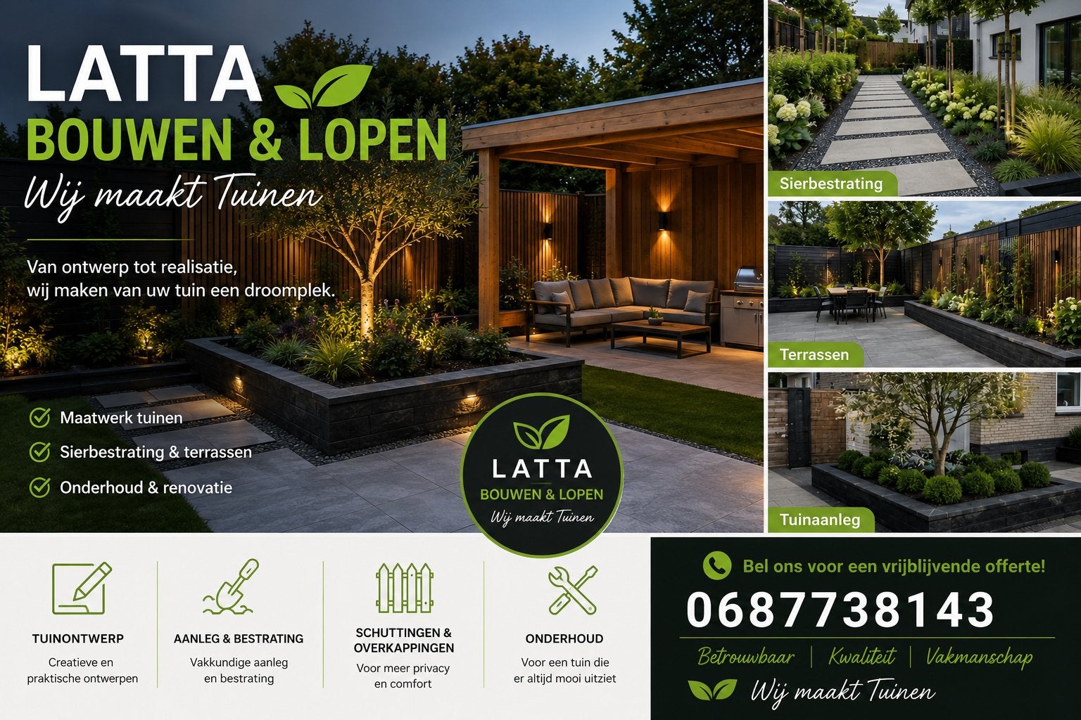 Tuinaanleg & Onderhoud door Latta Bouwen & Lopen, Tuin en Terras, Planten | Tuinplanten, Ophalen of Verzenden, Overige soorten