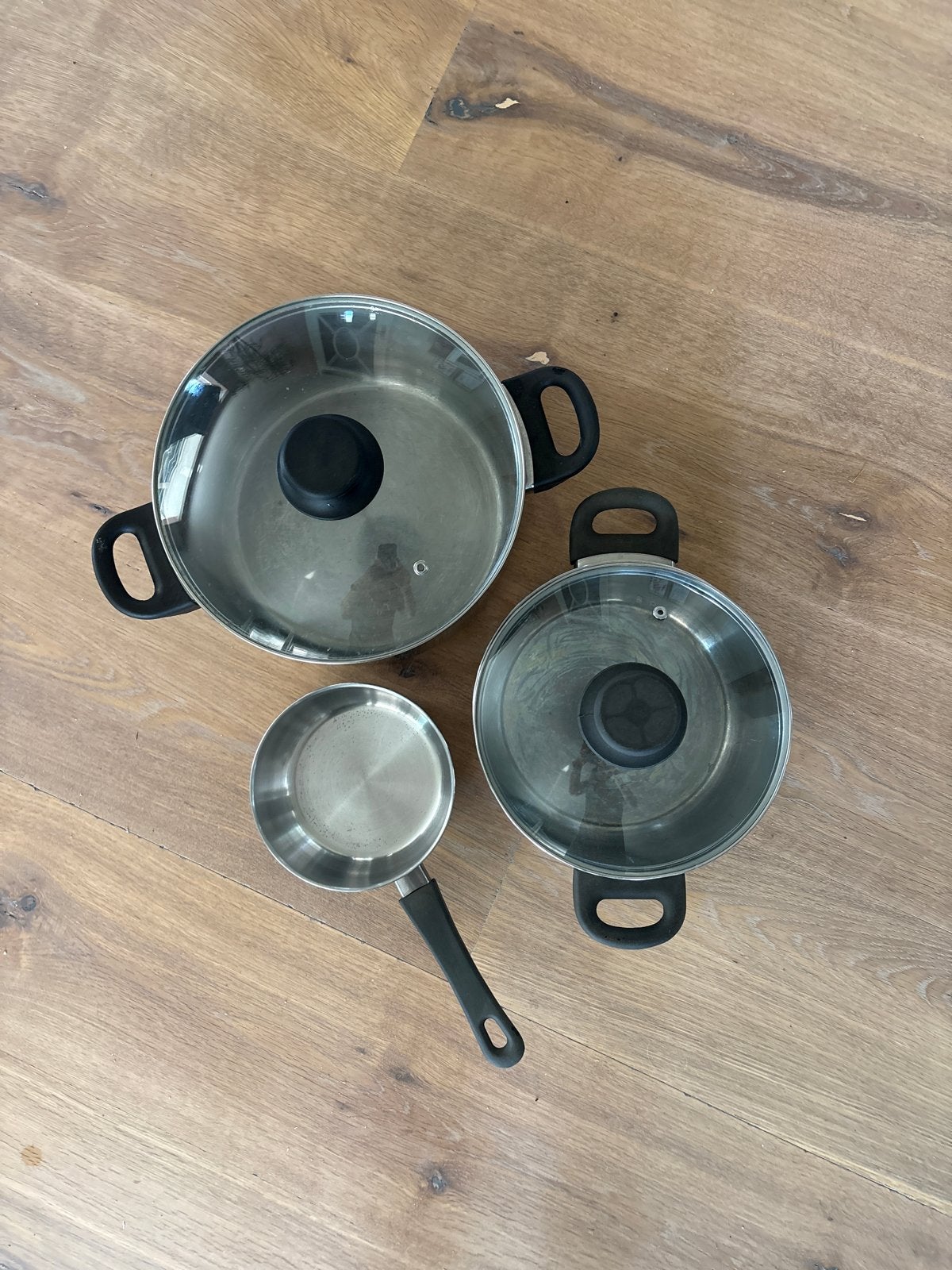 IKEA Pannenset: 3L, 5L Kookpannen & Steelpan, Gebruikt, Met deksel, Pannenset, Ophalen of Verzenden