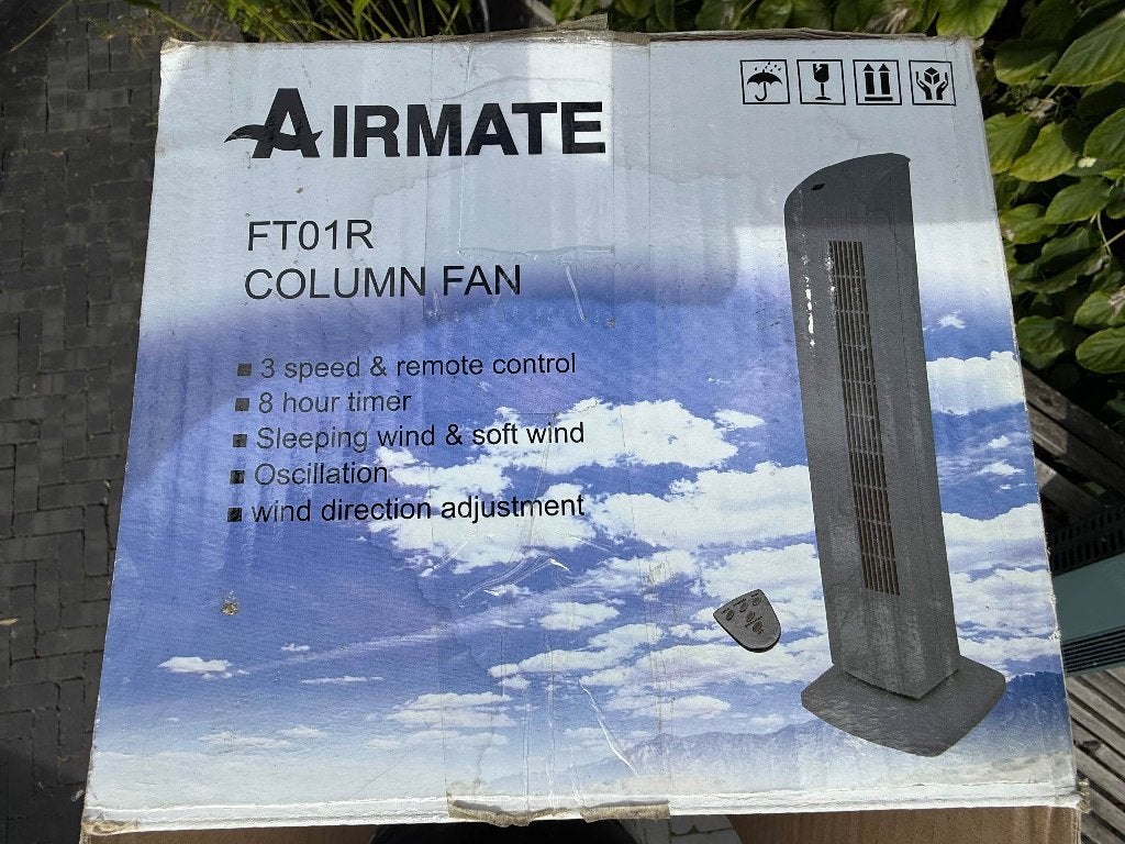 Ventilator Airmate met afstandbediening, Ophalen, Ventilator met afstandsbediening, Zo goed als nieuw, Torenventilator