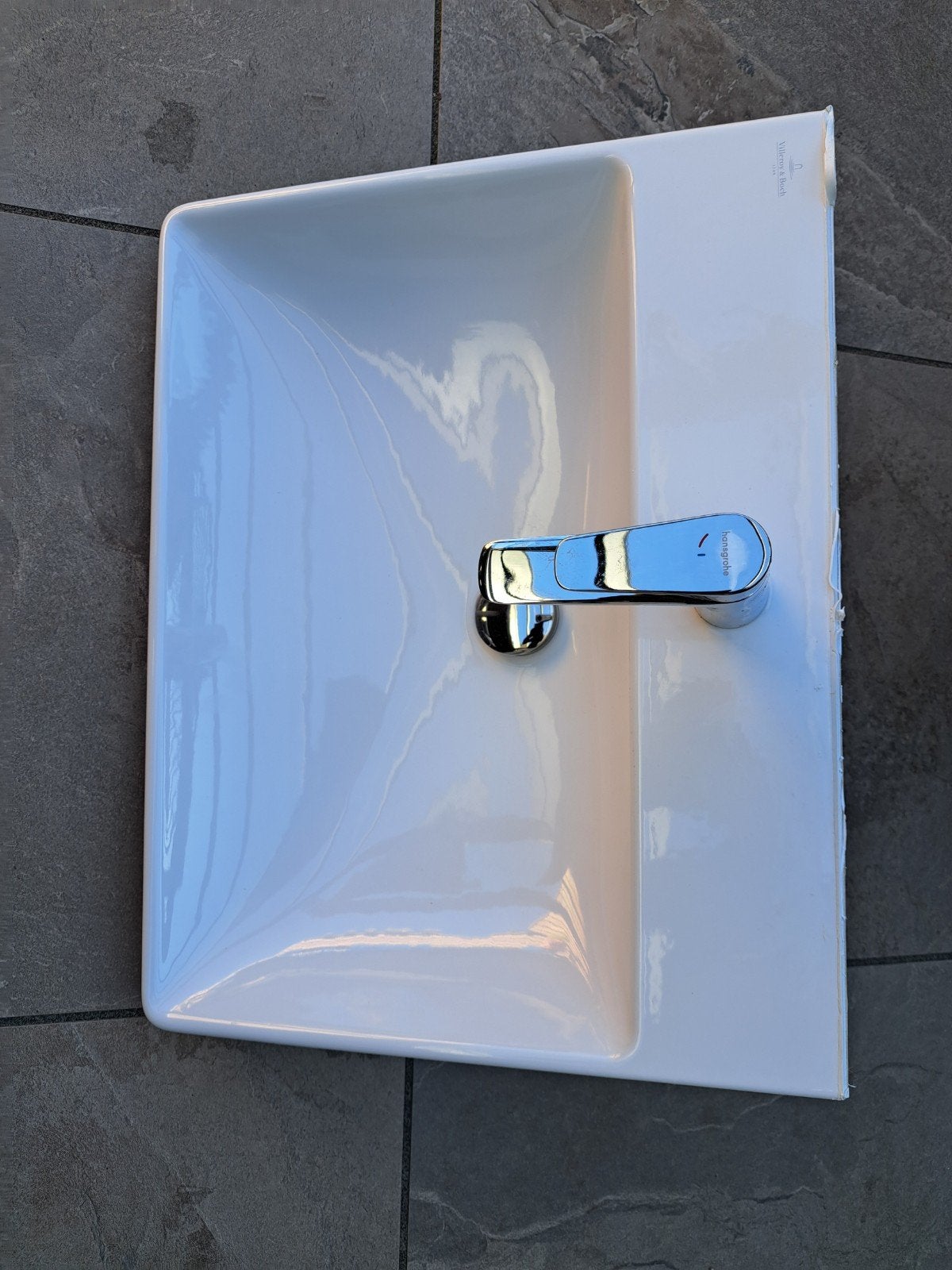 Villeroy & Boch wastafel met Hansgrohe kraan en Chrome cifon, Ophalen of Verzenden, Nieuw, Chroom, Wastafel