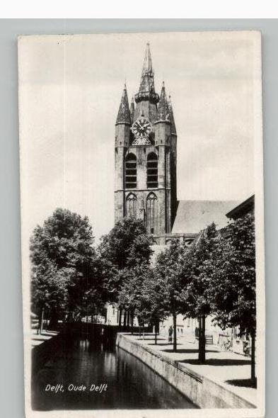 Delft De Oude Delft 3 mooie jaren 50 kaarten, Verzenden, 1940 tot 1960, Gelopen, Zuid-Holland