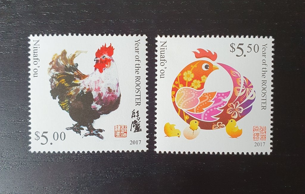 Niuafo'ou 2016 Jaar van de Haan Michel 635-636 postfris, Postzegels en Munten, Verzenden, Postfris