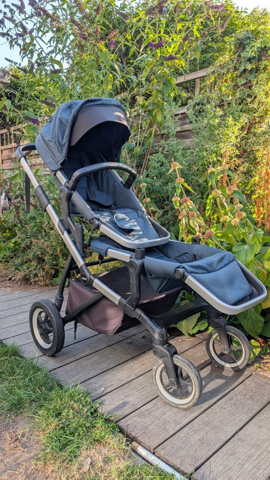 Thule Sleek kinderwagen / duowagen / tweeling wagen, Ophalen, Gebruikt, Overige merken, Duowagen