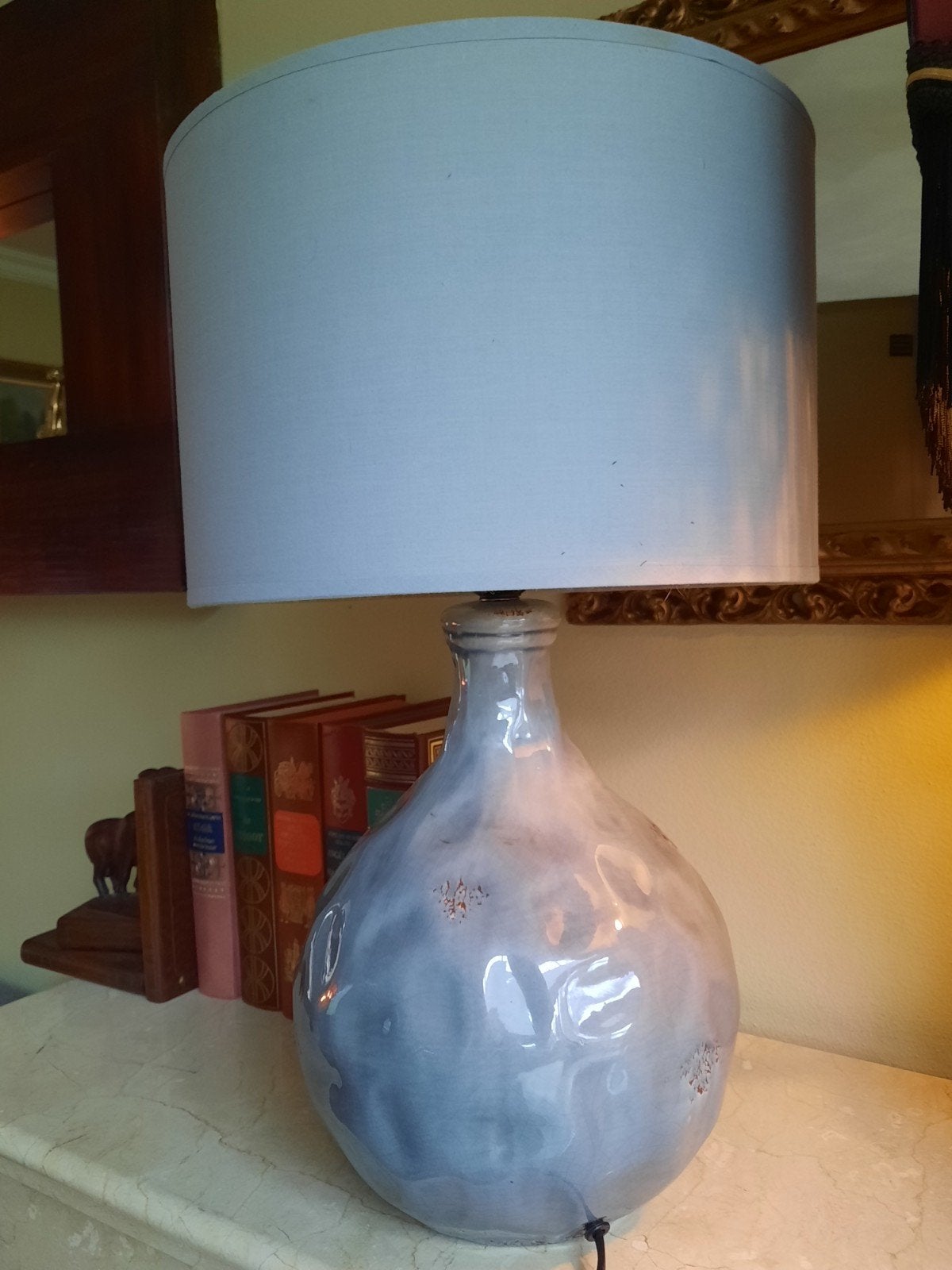 Moderne Grijze Tafellamp keramiek, Ophalen of Verzenden, Zo goed als nieuw, Minder dan 50 cm