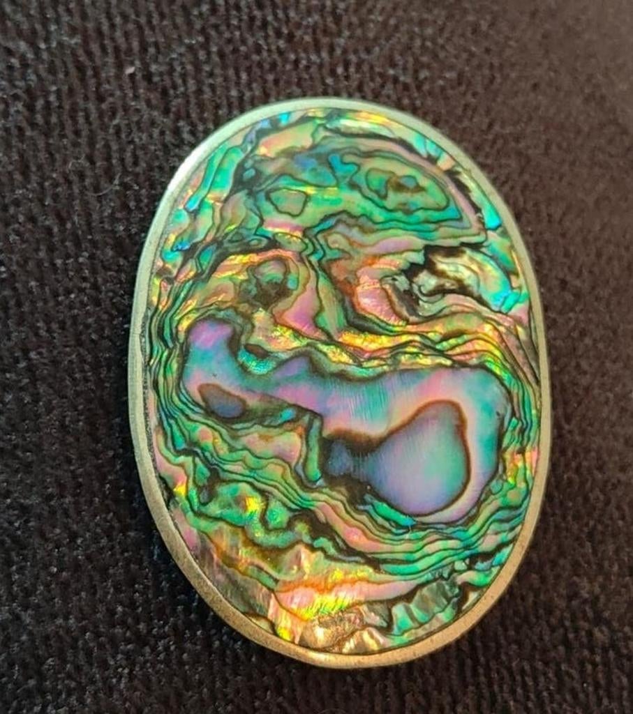 Alpaca Mexico zilver hanger tevens broche van abalone schelp, Ophalen of Verzenden, Zilver