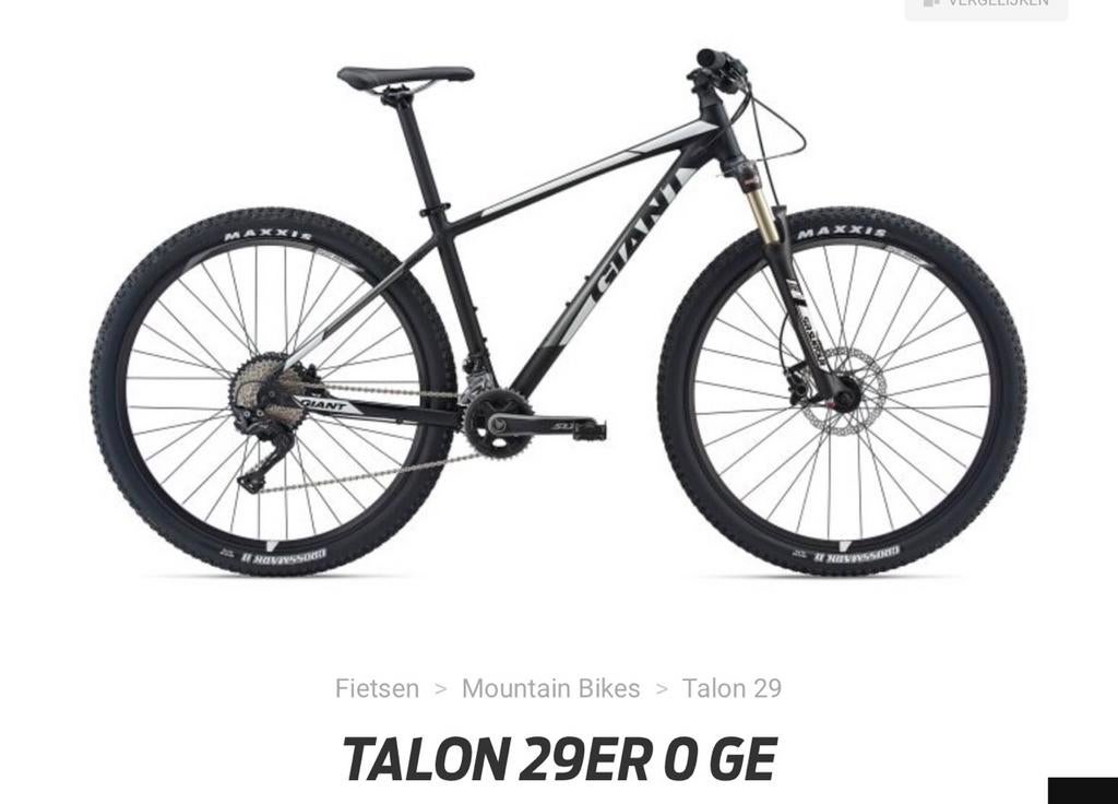 Z.g.a.n Giant Talon 29ER 0 GE kleur zwart/wit, Fietsen en Brommers, Ophalen of Verzenden, Zo goed als nieuw