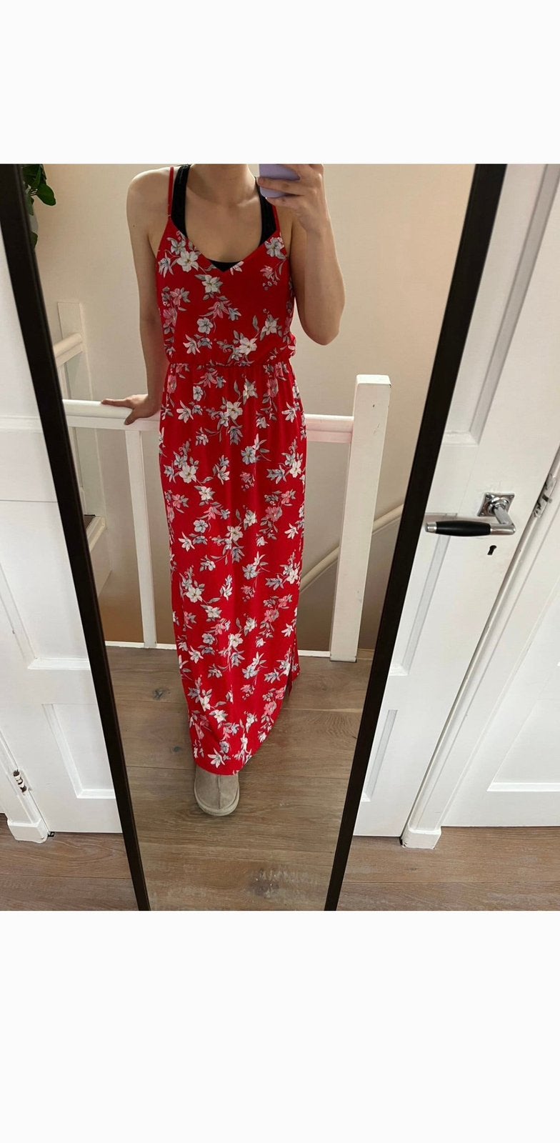 Rode jurk H&M maat M / 40, Maat 38/40 (M), H&M, Ophalen of Verzenden, Zo goed als nieuw