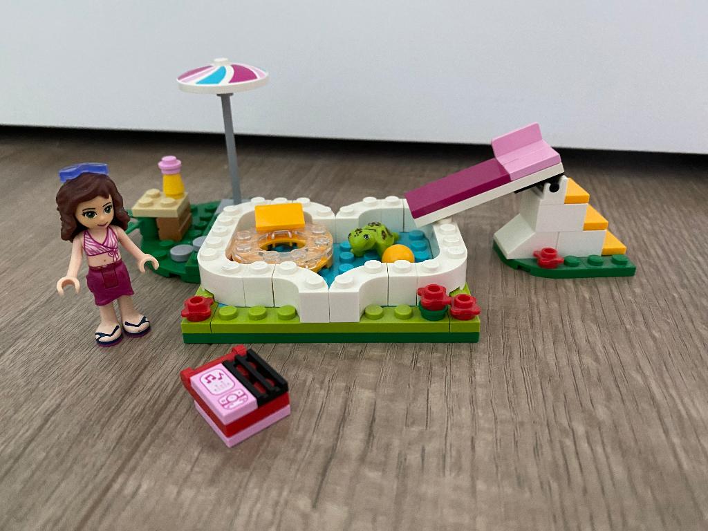 Lego friends Olivia's zwembad 41090 compleet, Ophalen, Gebruikt, Lego, Compleet