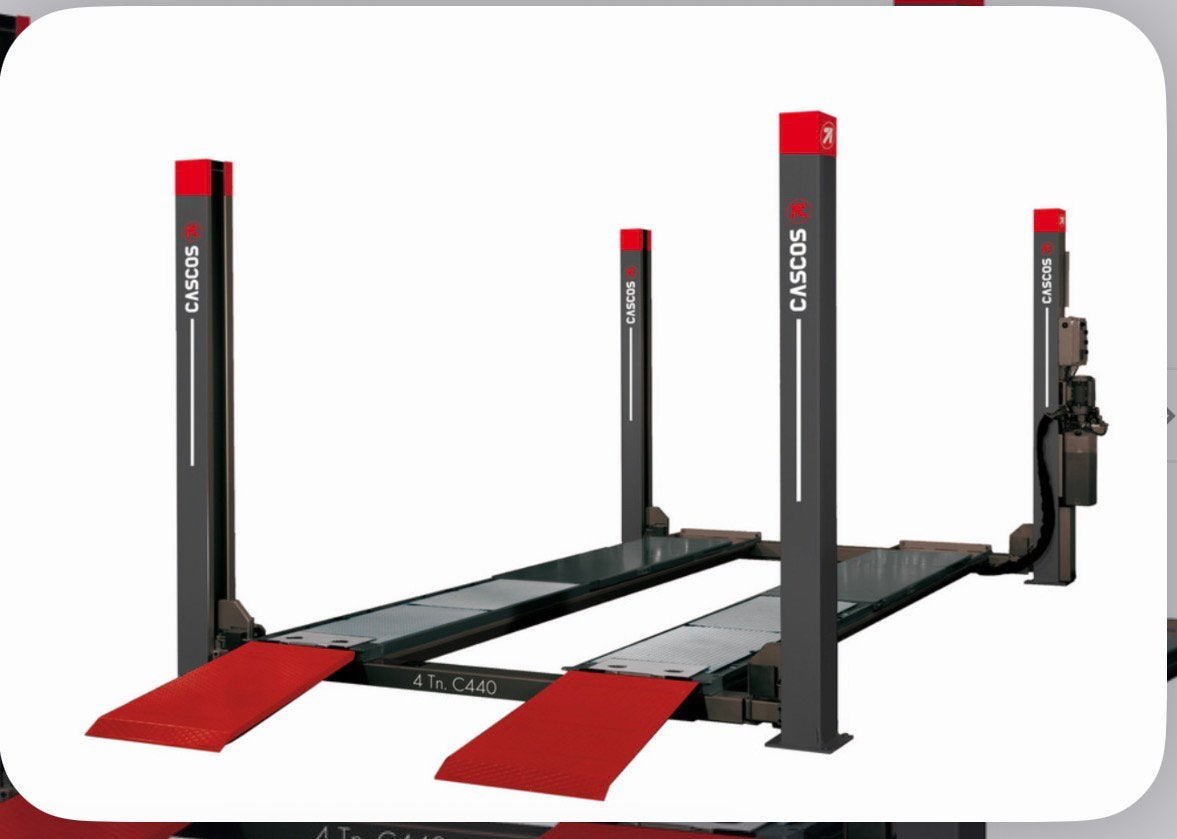 13381] 13381 Vier koloms hefbrug 4000kg 4,8m flat Cascos, Ophalen, Nieuw