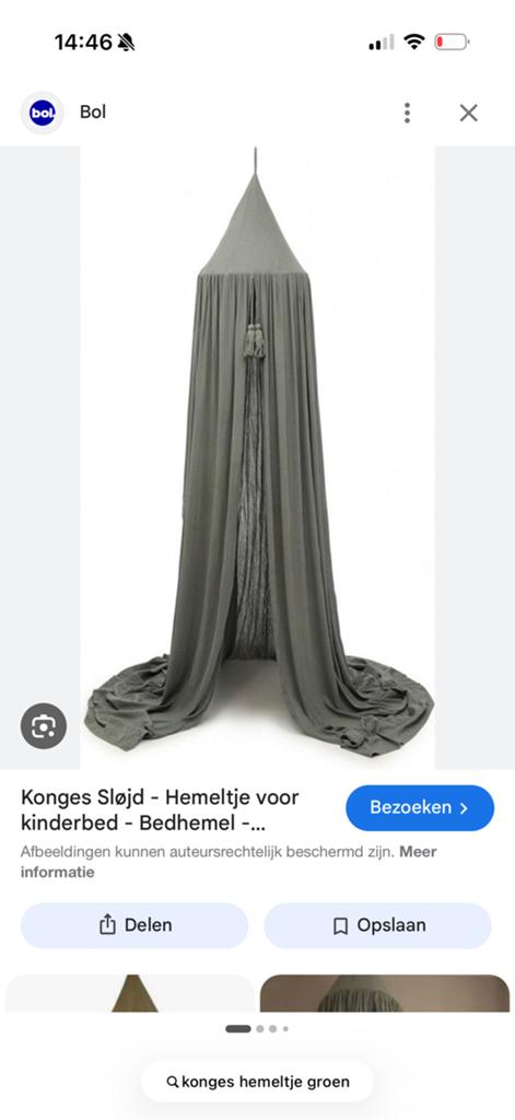 Bedhemeltje klamboe Konges Slojd- ivy green groen, Ophalen of Verzenden, Zo goed als nieuw, Klamboe