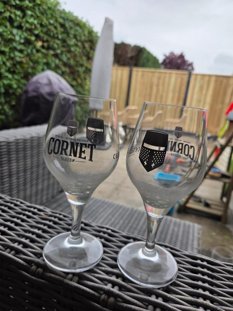 Cornet Oaked bierglas 15cl, 2 stuks, Ophalen, Zo goed als nieuw, Bierglas
