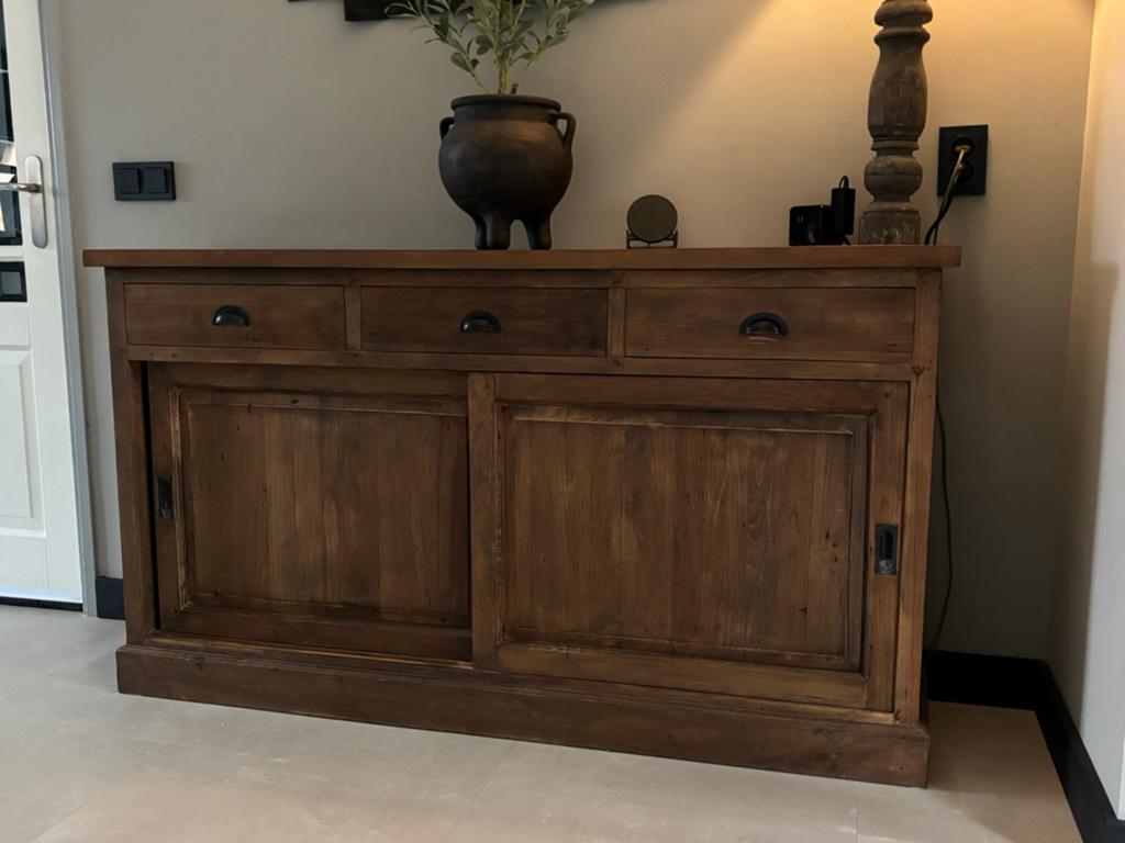 Dressoir sidetable teakhout te koop, Huis en Inrichting, Kasten | Dressoirs, Ophalen, 150 tot 200 cm, Teakhout, Zo goed als nieuw