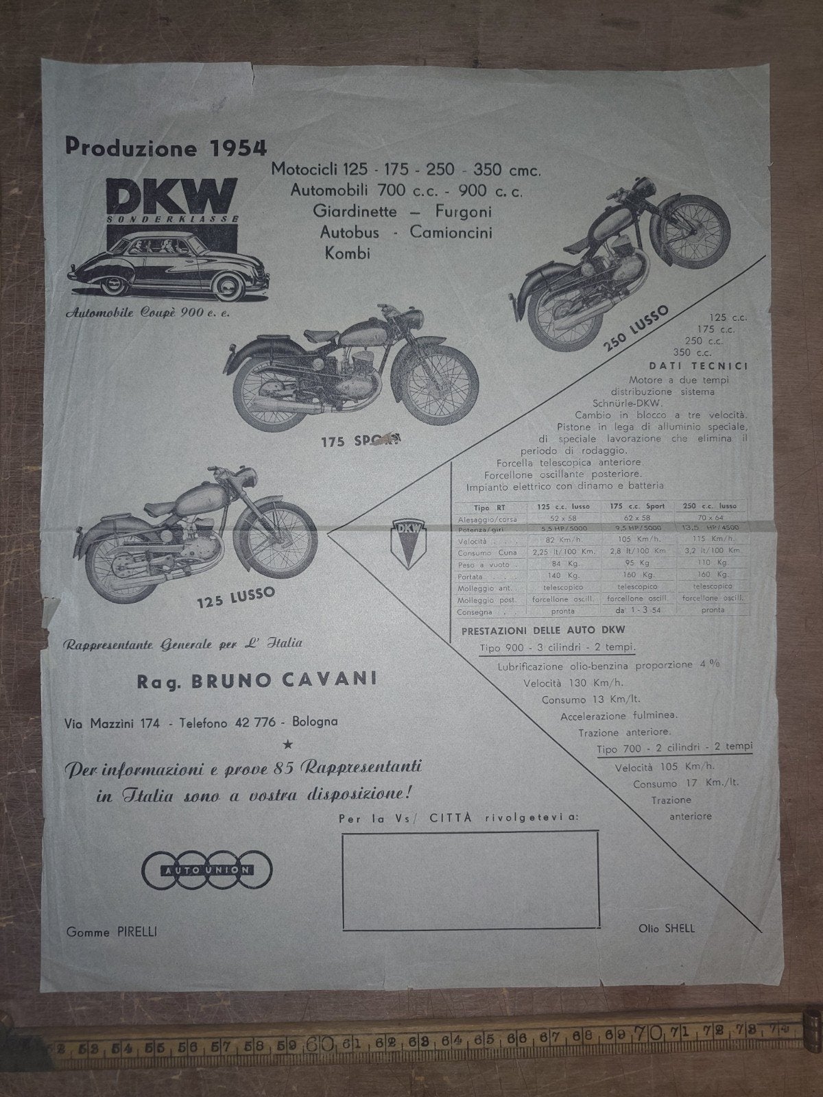 reclame DKW Spurt, Lusso,. 1954, Ophalen of Verzenden