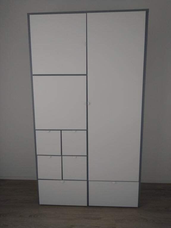 IKEA VISTHUS Wardrobe – white, Ophalen, Overige materialen, 100 tot 150 cm, 200 cm of meer