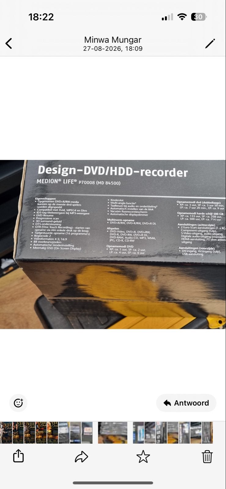 Medion Life P70008 DVD/HDD-recorder (MD 84500) - Nieuw, Overige merken, Met harddisk, Nieuw, Dvd-recorder