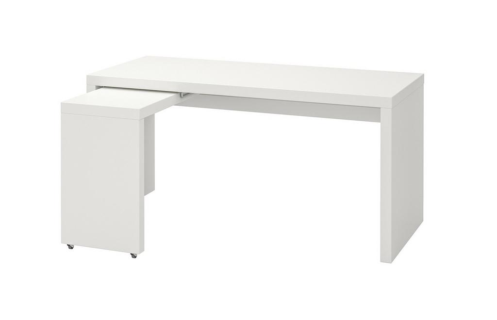 Malm bureau Ikea wit, Huis en Inrichting, Bureaus, Ophalen, Gebruikt, IKEA, Wit