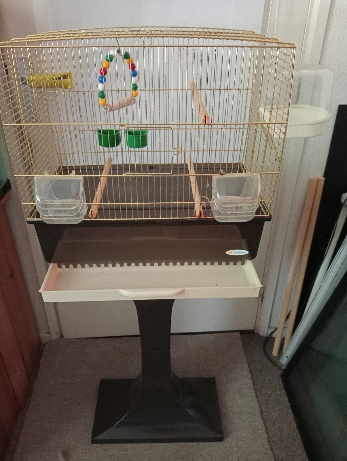 Een mooi kooi voor kanaries of grasparkieten, Dieren en Toebehoren, Vogels | Hokken en Kooien, Ophalen, Zo goed als nieuw, Metaal