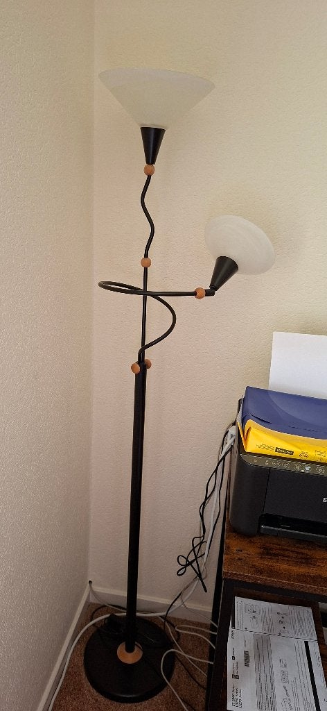 Vloerlamp, Ophalen, E14 (klein), Zo goed als nieuw, Glas