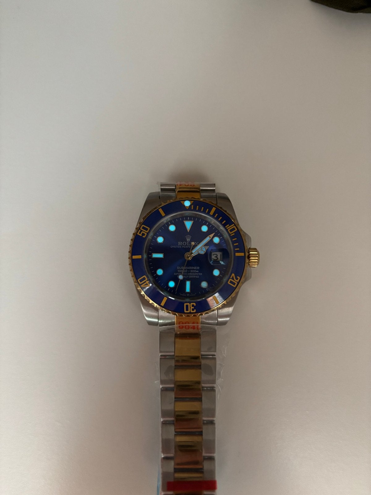 Heren Submariner Horloge - Blauw/Goud/Zilver, Overige merken, Verzenden, Polshorloge, Nieuw