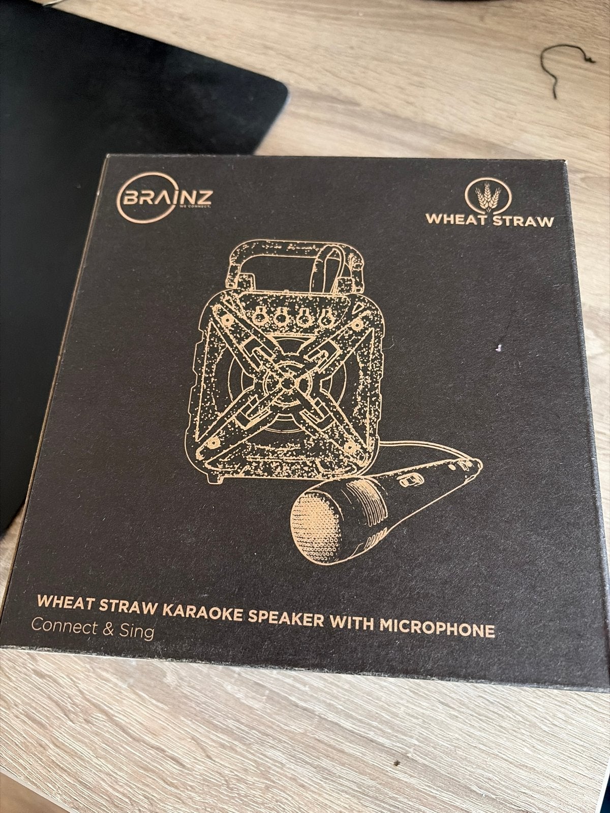 Brainz Wheat Straw Karaoke Speaker met Microfoon, Ophalen of Verzenden, Nieuw, Complete set