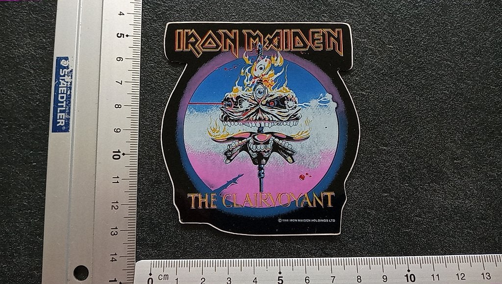 Iron Maiden mooie vintage 1988 The Clairvoyant sticker st13, Ophalen of Verzenden, Nieuw, Overige typen