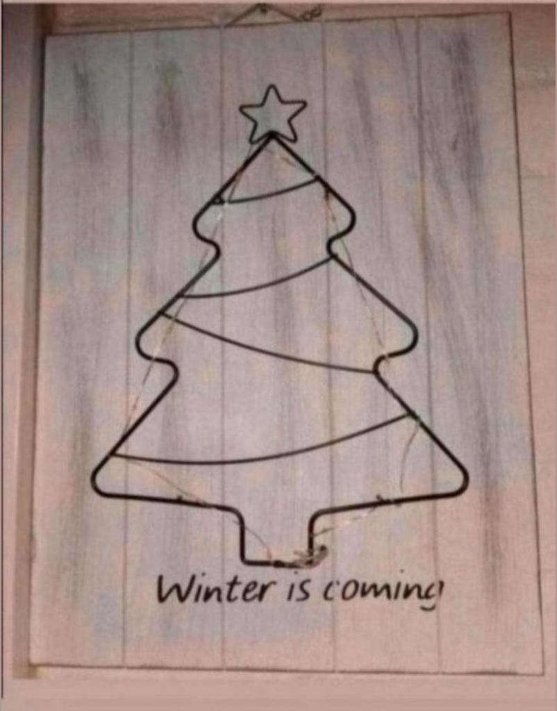 Houten bord met kerstboom incl verlichting., Ophalen