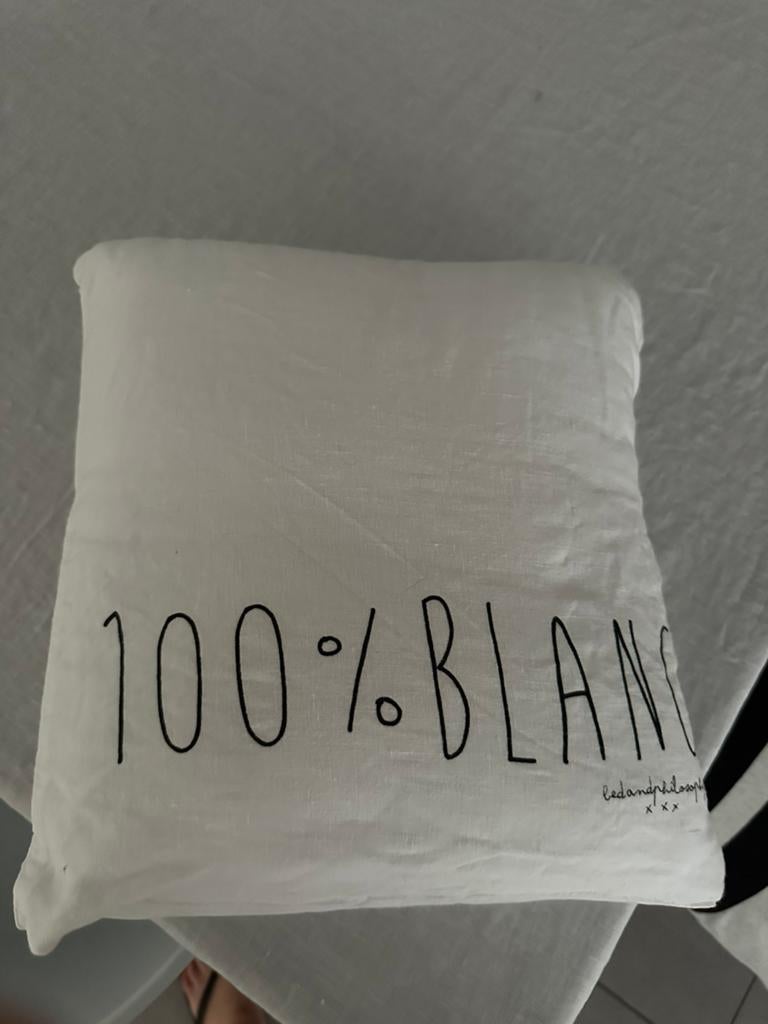 Bedandphilosophy kussentje, Huis en Inrichting, Woonaccessoires | Kussens, Ophalen of Verzenden, Zo goed als nieuw, Vierkant