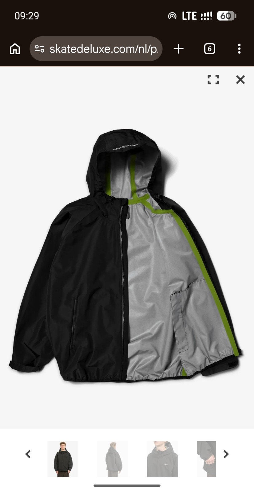 HUF Rainier Shell Jas (black zomer/regenjas, Zwart, Maat 56/58 (XL), Ophalen of Verzenden, Zo goed als nieuw