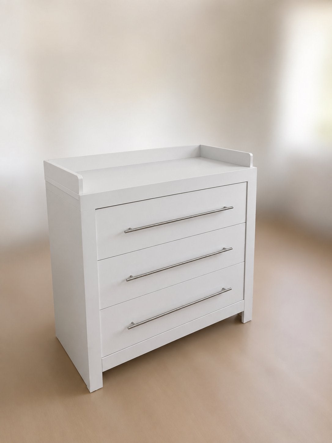 Witte Commode 3 lades, Ophalen, Gebruikt, 50 tot 70 cm, 75 tot 100 cm