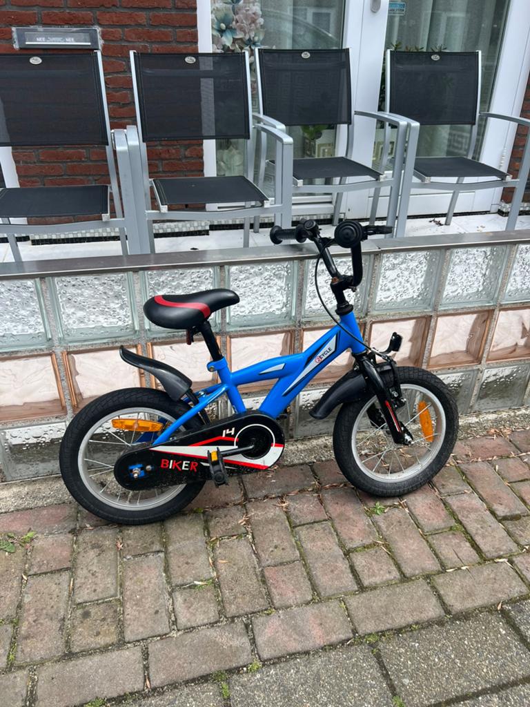 Kinderfiets blauw 12 inch, Ophalen, Zo goed als nieuw, Minder dan 16 inch