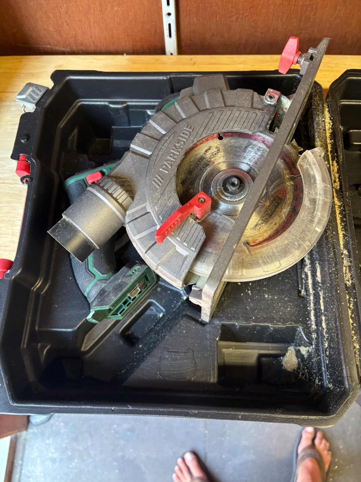 Te koop Parkside cirkelzaag PHKSA 20-Li A2, Ophalen, Gebruikt, Cirkelzaag, 30 tot 70 mm