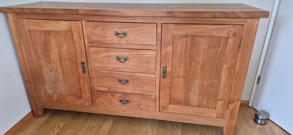 Teak houten dressoir - 167x50x91 cm, Ophalen, Gebruikt, 150 tot 200 cm, Teakhout