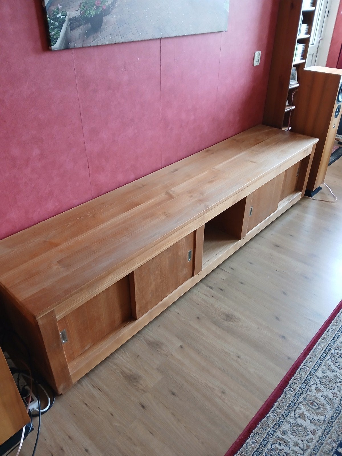 Teakhouten tv meubel., Ophalen, Gebruikt, Teakhout, Minder dan 100 cm